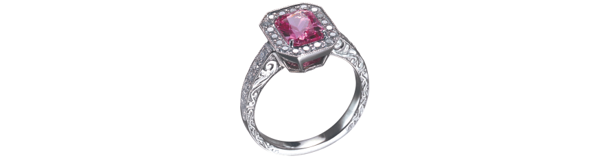 кольцо с розовым камнем цена